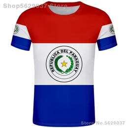 Paraguay T Shirt DIY Ücretsiz Özel İsim Numarası Pry T-Shirt Nation Flag Py Paraguayan İspanyol Cumhuriyeti Koleji Baskı Po Giyim 220702