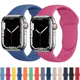 ساعة ذكية سيليكون منتظمة لفرقة Apple Watch 41mm 45mm 40mm 44mm 42mm 38mm Iwatch Band Strap Series 7 6 5 4 3 2 1