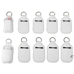 Sublimacja Blanki napełnione Neoprene Hand Sanitizer Uchwyt Favor Cover Holders 30 ml Flip Cap Pojemniki Podróż JLB15485