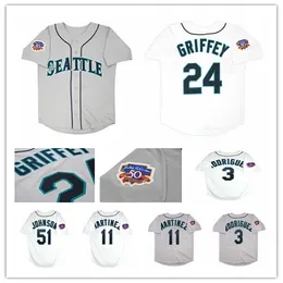 Ken Griffey Jr 1997 Seattle Vintage Jersey Edgar Martinez Randy Johnson Julio Alex Rodriguez LOU PINIELLA NORM CHARLTON JAY BUHNER Ichiro MARINER 20º 4XL