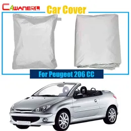 Cawanerl biltillbehör utomhus UV Anti Rain Sun Snow Resistant Dust Proof Car Cover för Peugeot 206 CC H220425