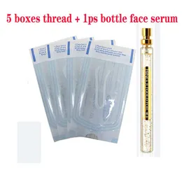 Radar 5 Bags Thread with one Bottle Essence Mesotherapy Gun No Needle Silk Fibroin Line Carving Face Serum Threads Facial Lift Anti Aging Tightening SKin Care