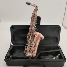 Retro E-flat professional alto saxophone phosphor bronze gold-plated European antique brushed craft Alto sax jazz instrument