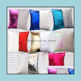 11 Color Sequin Mermaid Cushion Er Pillow Magical Glitter Throw Case Home Decorative Car Sofa Pillowcase 40*40Cm Ljjk1141 Drop Delivery 2021