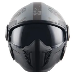 Capacetes de motocicleta cinza verde retro militar capacete/ absas de moto ABS Ciclismo de ciclo aberto/ meia face Proteção de face Helmetmotorcycle