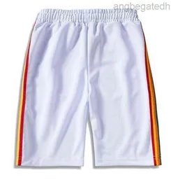 20ss Palm Tree Letter Printing Rainbow Strip Webbing Casual Calça masculina de cinco pontas Shorts de grife Praia S25 5k