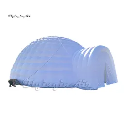 Belysning Uppblåsbar kupoltält Vit LED IGLOO 10M PVC -belagd tygluftsuppblåsningstält med RGB -ljus för utomhusfest och bröllopshändelse