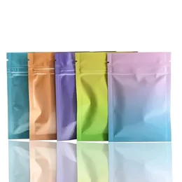 Bulk Food Storage Glossy Matte Aluminum Mylar Foil Bag Zip Lock Self Seal Tear Notch Flat Pouches for Food Snack Tea Coffee Bean Pouches