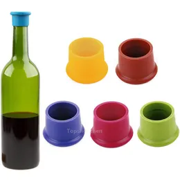 Bar Tools 5 Colors Reusable Silicone Wine Stoppers Leak Bottle Vacuum Airtight Seal Beer Bottles Stopper Caps Cover Professional Fizz Saver Toppers Accessories