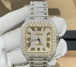 Orologio da uomo di lusso da polso in acciaio con micro cz placcato oro 22k Hip Hop LNN5270e