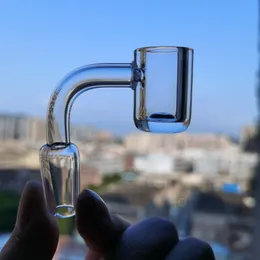 4mm Kalın Kuvars Banger Tırnak Nargile Aksesuarları Domeless Düz Üst 45 Derme 10mm 14mm 18mm Erkek Kadın Ortak Kuvars Malzemeleri Cam Bong Duman Aksesuar için