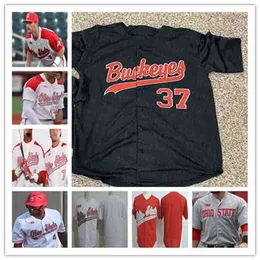 Chen37 Custom College Baseball Ohio State Buckeyes Osu Jersey Nick Erwin Dillon Dingler Nolang Clegg Mitchell Okuley Colton Bauer Sam Wilson ToDys