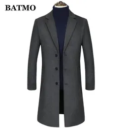 BATMO NEW ARRING WINTER High Quality Wool Thicked Casuare Long Trench Coat Men S冬の温かいコートプラスサイズm 1880 LJ201110