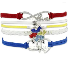 Charm Armband Custom- Infinity Love Autism Awareness Ribbon Armband Puzzle Piece Heart to Red Blue Gul Suede LeatherCharm Kent22