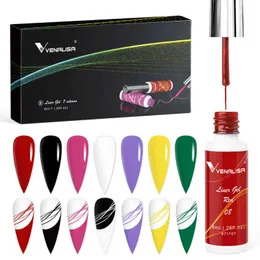 NXY Nagelgel 7-teiliges Kit Liner Super Texture Lacquer Wunderschöne Farbe French Art Design Painting Polish Set 0328