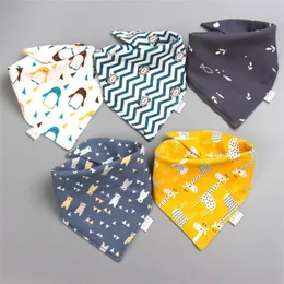 Baby Bibs Triangle Double Cotton Bibs Cartoon Print Saliva Towel Baby Boys Girls Feeding Apron Cotton Bandana Bibs 220602