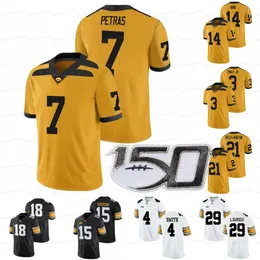 A3740 Maglia da calcio NCAA Iowa Hawkeyes Spencer Petras Tyrone Tracy Jr. C.J. Beathard Tyler Goodson Micah Hyde LeShun Daniels Jr. aleel Johnson