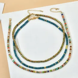 Чокеерс богемный натуральный каменный ожерелье Женские украшения модных украшений Пара Мейер Кольганте Кокер