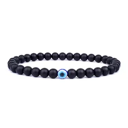 Matte onxy hematite bead bracelet Men Nature Stone Evil Eye Eye Bracelet for Women Fashion Jewelry Buddha Health Balance Yoga Bangle