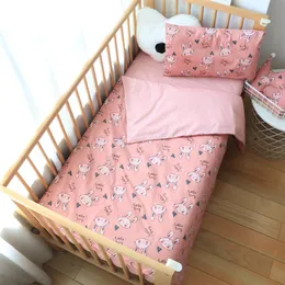 3pcs детские постельные принадлежности набор хлопковой кровати для кроватки для кровати для кровати для детской наволочки для покрытия наволочка или на заказ матрас без наполнителя мальчик, девочка 220531