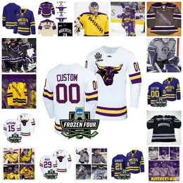 2022 NCAA Frozen Four Minnesota State Mavericks Hockey Jersey Custom 3 Jack McNeely 4 Andy Carroll 6 Sam Morton 7 Wyatt Aamodt 8 Nathan Smith 9 Tanner Edwards Jerseys