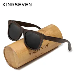 Kingseven Natural Made Maded Madeira Minfos Polarizados Lens Óculos de sol Sandalwood Material Original D Sol Masculino 220511