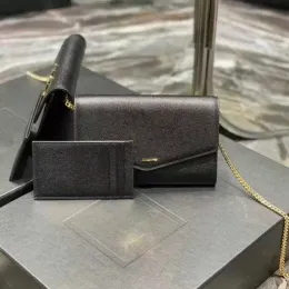 Moda zinciri omuz çantası kadın tasarımcı çanta çantası yüksek kaliteli orijinal deri haberci mini zarf çantaları para cüzdanları