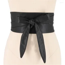 Gürtel Frauen Schnürgürtel Bowknot PU Für Längere Breite Bindung Bund Krawatten Bogen Damen Kleid Dekoration FashionBelts Smal22