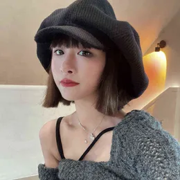 Corduroy Oversized Japanese Female And Autumn Octagonal Hat Fashion Painter Newspaper Seller Hat Painter CloudShaped Beret Gorros J220722