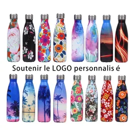 Bottiglia personalizzata gratuita in acciaio inossidabile per thermos d'acqua Tazza isolata sottovuoto DoubleWall Travel Drinkware Sports Flask 220704