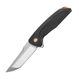Najwyższej jakości Flipper Solding Nóż 8cr14mov satynowy tanto punkt Blade czarne g10 łożysko kulkowe szybkie otwarte noże kieszonkowe EDC