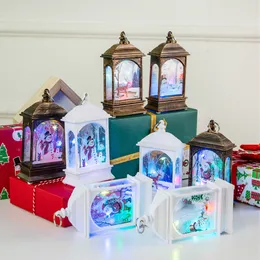 Julemulering Oljelampa Santa Claus Snowman Light Christmas Tree Elk Printing Night Lights Xmas Party Decoration Supplies BH7315 TYJ