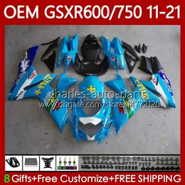 鈴木GSXR-600 600CC 750CC GSXR 600 750 CC K11 11-21 121NO.24 GSXR750 11 12 13 14 15 16 GSXR-750 2017 2017 2017 2018 2019 2019 2020 2020 2021フェアリングシアン光沢