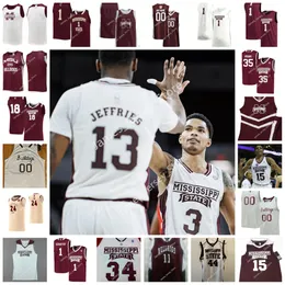 2022 NCAA مخيط في ولاية ميسيسيبي بولدوغز كرة السلة Jersey 21 Justin Rumph 24 Tyler Brumfield 25 Isaac Stansbury 35 Tolu Smith 44 Alden Applewhite Jerseys