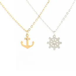 Pendant Necklaces Stainless Steel Necklace For Women Anchor Simple Design Rudder Choker Charms Female Jewelry