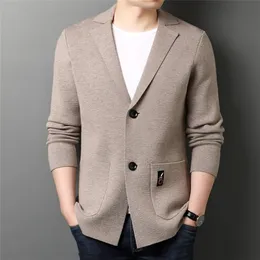 Men's Suit Jacket Spring / autumn Men's Casual Loose Knit Solid Color Coats High Quality Business Blazer Plus Size 3XL 220527