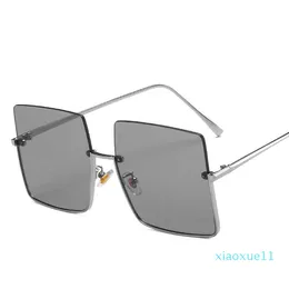 Роскошь-Солнцезащитные очки Женщины наполовину обработанную металлическую отделку ретро-квадратная рама Big High Definition UV400