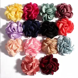 Decorative Flowers & Wreaths 10Piece Size 5.5Cm Fabric Flower Soft Roast Edge Handmade DIY Girl's Headdress Baby Hair Belt Silk Camellia