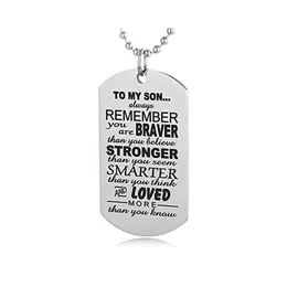 Pendant Necklaces Stainless Steel Necklace Always Son Mother Father Kids Family Love Color Sier Tag Engraved Hjewelry Drop Delivery Dhvfz