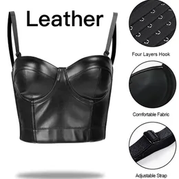 Waist Trainer Corset steampunk Bustiers corset sexy leather gothic clothing Corselet top Burlesque Push up Bras Women Bra Tops LJ200814