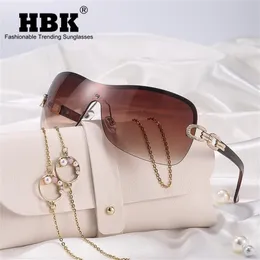 HBK Włochy Gradient Gradient Sunglasse Wrap wokół Vintage Sun Sklass Damies Chield Designer Designer Y2K 220514