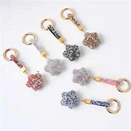 Diamond Star Keychains Charms Luxury Rhinestone Love Key Ring Chain Holder Women Bag Pendant Car Keyring Accessories Fashion Jewelry