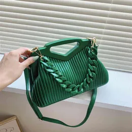 Bolso de noche con cadena, bandoleras pequeñas de Pu con asa de madera para mujer, bolsos de lujo de diseñador 2022, Blet largo 0623