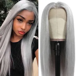 26 Inches Straight Synthetic Lace Front Frontal Wig Simulation Human Hair Wigs 13x4 Pelucas HQ801