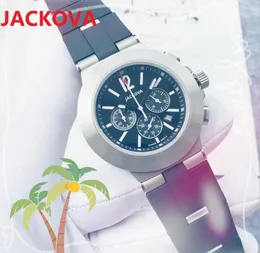 Luxo All the Crime Men's Big Dial Watch 44mm Japan Super Quartz Endurance Pro Chronograph 316L Aço inoxidável Caixa de borracha Borda Hardex Glass Watches