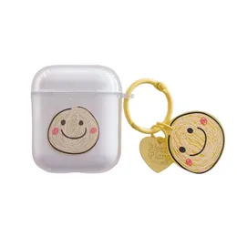 Custodie per accessori per cuffie per AirPods 1 2 Pro 3 Simpatico orso di coniglio Sorriso Decorare Portachiavi Custodia protettiva per auricolare Custodia morbida per auricolare