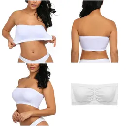 Bustiers & Corsets Style Large Size Strapless Boob Tube Top Female Removable Chest Pad Underwear One Piece Invisible Bra Plus S-3XLBustiers