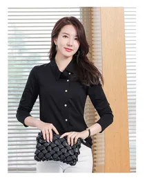 Women's Polos Shirt Female The Early Autumn Turn Over To Get Inclined Niu Button Up Pure Cotton Moral Culture Of Long Sleeve Open SWomen's W
