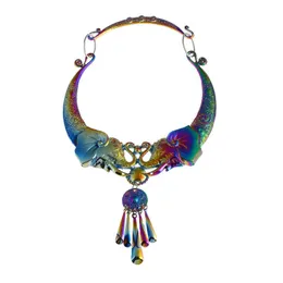 Pendentif Colliers LosoDo Europe et Amérique exagéré rétro simple collier de gland femme style ethnique collier d'éléphant accessoire de vêtements