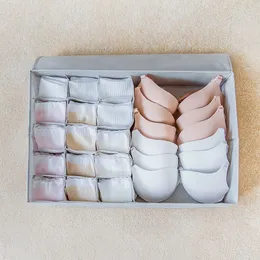 Oxford Fabric Underwear Organizer Container Bras Briefs Sock Underclothes Storage Box With Cover Closet Wardrobe Organizador